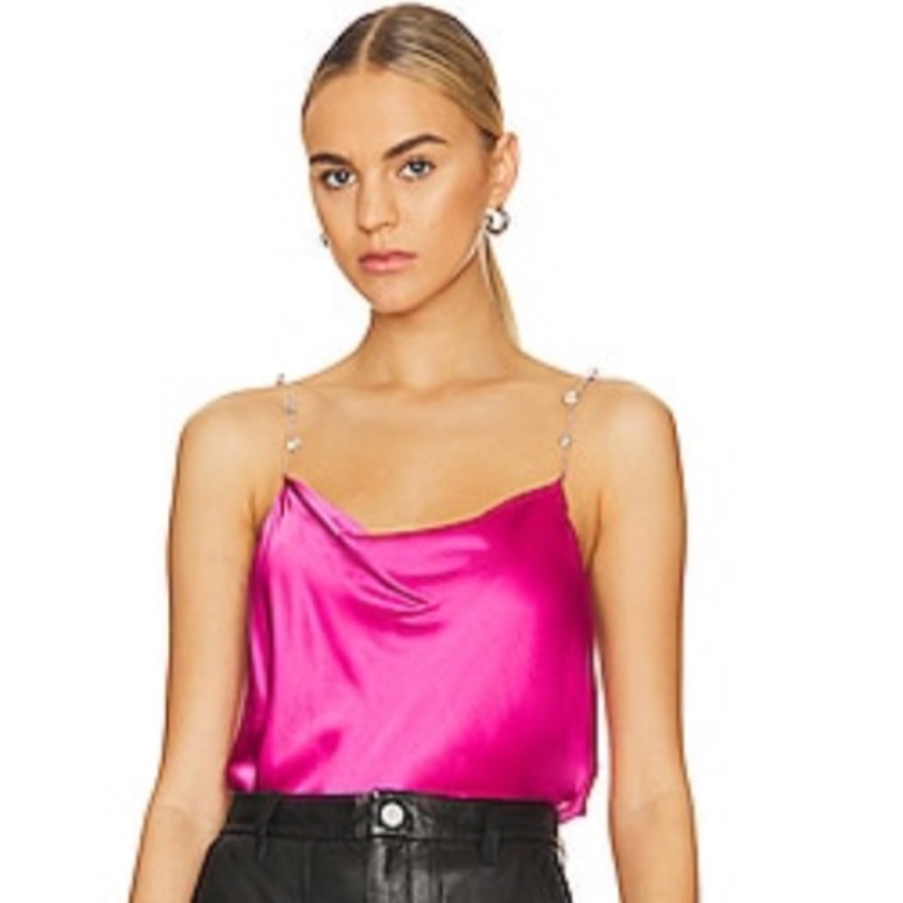 Cami NYC Busy Silk Crystal Sleeveless Tank Top Cami Magnolia XS